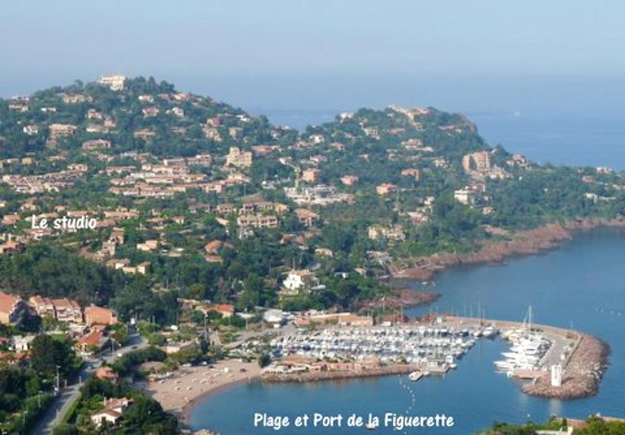 Studio A Theoule Sur Mer A 400 M De La Plage Avec Vue Sur La Mer Terrasse Amenagee Et Wifi Apartment Bagian luar foto